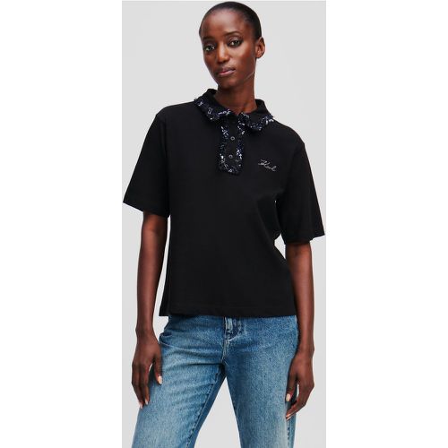 Polo En Bouclé, , , Taille: XL - Karl Lagerfeld - Modalova