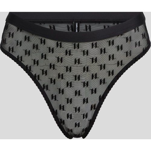 Culotte En Mesh Taille Mi-haute Kl Monogram, , , Taille: XL - Karl Lagerfeld - Modalova