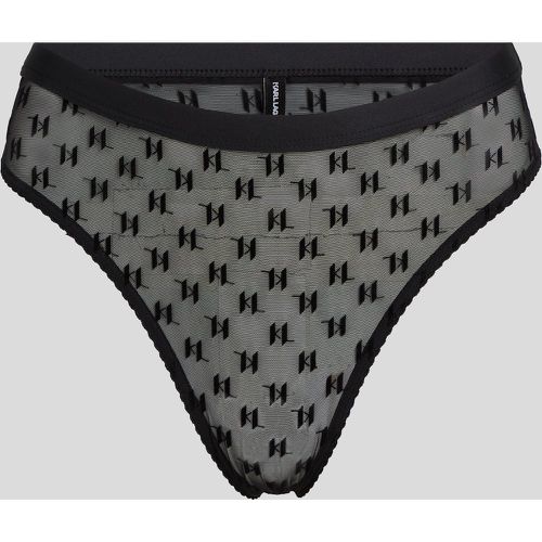 Culotte En Mesh Taille Mi-haute Kl Monogram, , , Taille: XXS - Karl Lagerfeld - Modalova