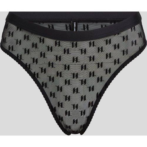 Culotte En Mesh Taille Mi-haute Monogram, , , Taille: L - Karl Lagerfeld - Modalova