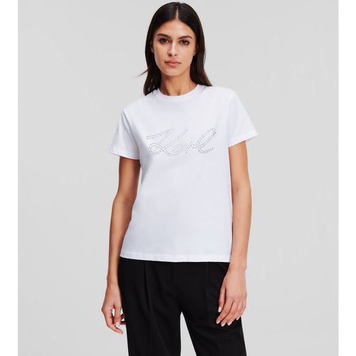 T-shirt Signature Karl À Strass, , , Taille: XL - Karl Lagerfeld - Modalova