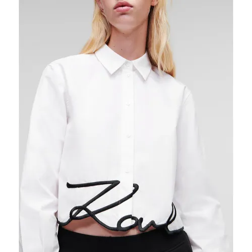 Chemise Cropped Karl Signature, , , Taille: X38 - Karl Lagerfeld - Modalova