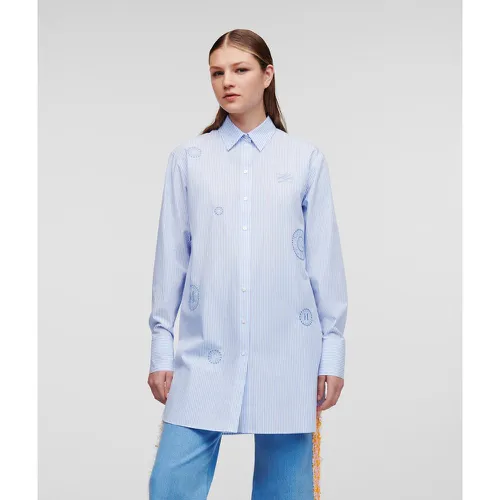 Chemise Tunique À Rayures Avec Broderie Karl Cercle, , /, Taille: X38 - Karl Lagerfeld - Modalova