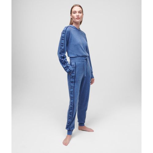 Jogging Monogram En Cachemire Jacquard, , / Marine Mélange, Taille: L - Karl Lagerfeld - Modalova