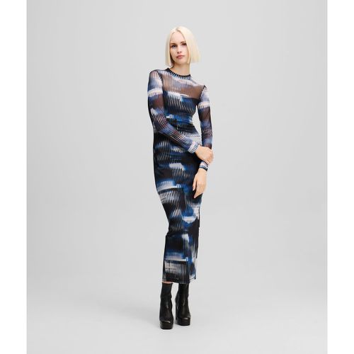 Robe En Maille Imprimé Effet Glitch, , , Taille: XS - Karl Lagerfeld - Modalova