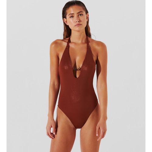 Maillot De Bain Une Pièce Brillant Karl Signature, , , Taille: XL - Karl Lagerfeld - Modalova