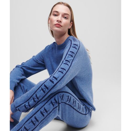 Pull Monogram En Cachemire Jacquard, , / Marine Mélange, Taille: L - Karl Lagerfeld - Modalova