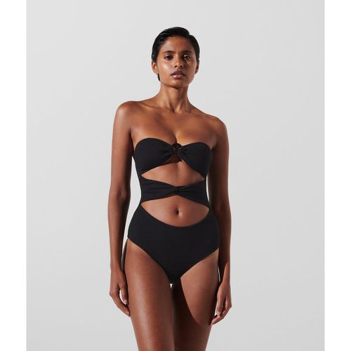 Maillot De Bain Sans Bretelles À Breloque En Forme D'éventail, , , Taille: XL - Karl Lagerfeld - Modalova