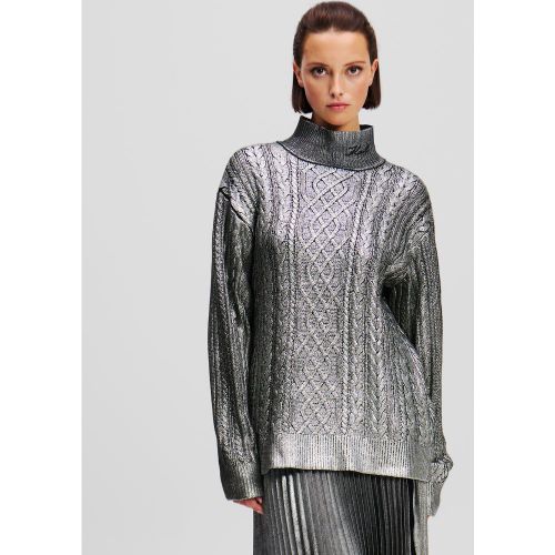 Pull En Tricot Torsadé Effet Métallisé, , , Taille: L - Karl Lagerfeld - Modalova