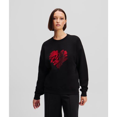 Sweat-shirt À Strass K/heart, , , Taille: XL - Karl Lagerfeld - Modalova