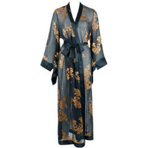 Kimono long en soie Plume - MARJOLAINE - Modalova