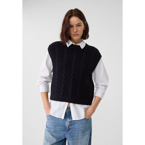 Gilet en maille tressée L - Stradivarius - Modalova