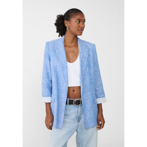 Blazer ouvert fluide avec du lin XS - Stradivarius - Modalova