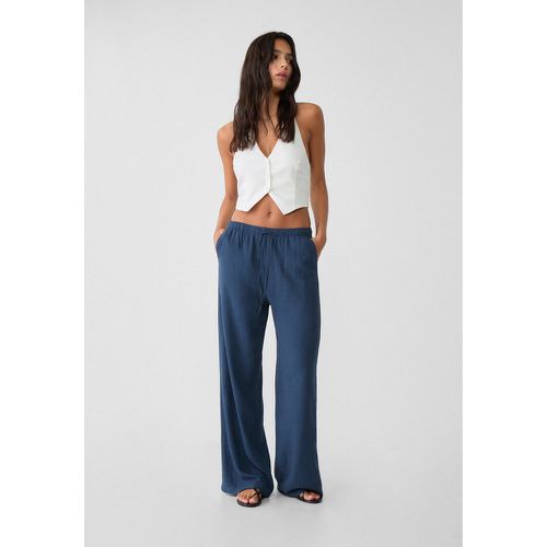 Pantalon fluide lin S - Stradivarius - Modalova