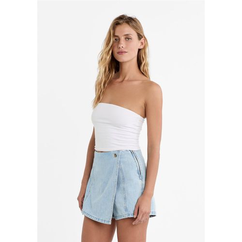 Jupe-culotte portefeuille en jean 34 - Stradivarius - Modalova