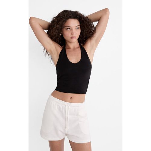 Short en molleton avec cordons Écru XS - Stradivarius - Modalova