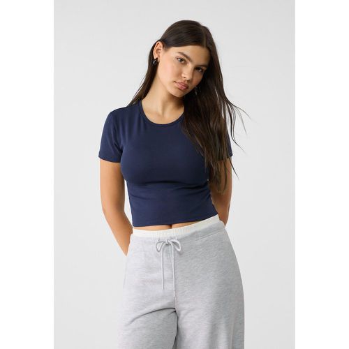 Crop top en coton à manches courtes XS - Stradivarius - Modalova