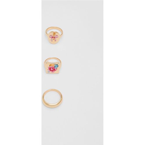 Lot de 3 bagues roses OS - Stradivarius - Modalova