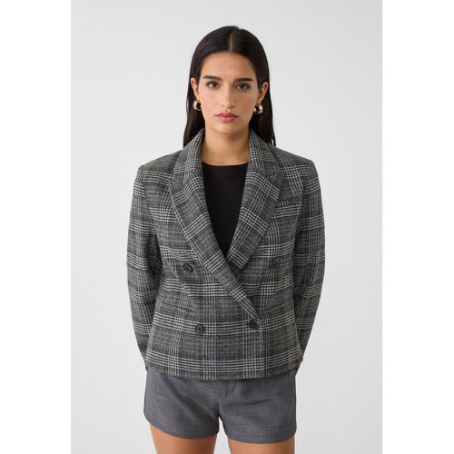 Blazer croisé cropped carreaux XL - Stradivarius - Modalova