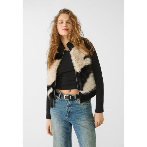 Gilet en maille fausse fourrure fermeture Éclair XS - Stradivarius - Modalova