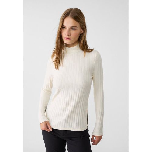 Top en maille à col montant Écru XS - Stradivarius - Modalova