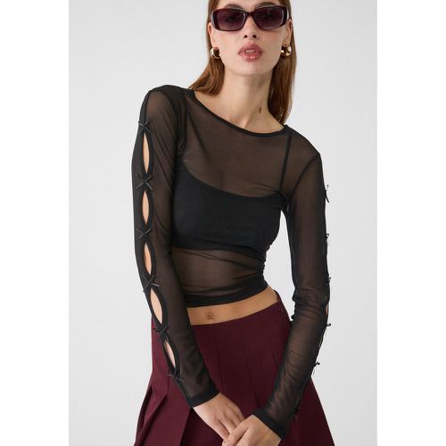 Top en tulle avec nœuds XS - Stradivarius - Modalova