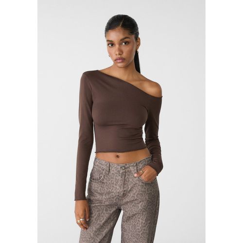 Top encolure asymétrique sans coutures S - Stradivarius - Modalova