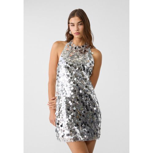 Robe courte à paillettes et encolure américaine XS - Stradivarius - Modalova