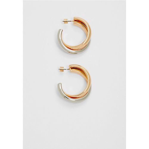 Boucles d’oreilles double anneau contrastantes M - Stradivarius - Modalova
