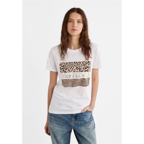 T-shirt métallisé avec imprimé animal XL - Stradivarius - Modalova