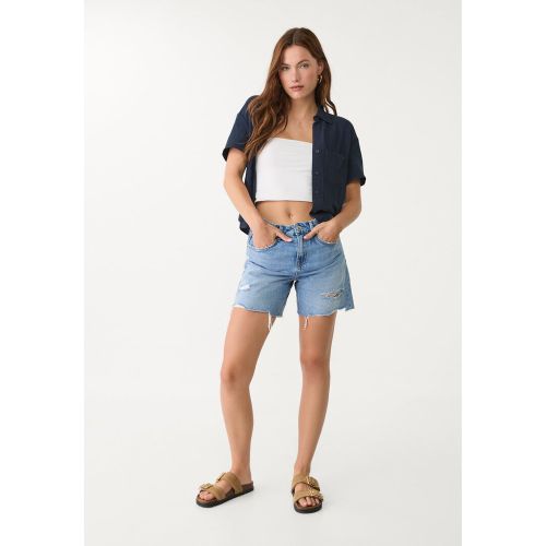 Chemise manches courtes avec lin XS - Stradivarius - Modalova