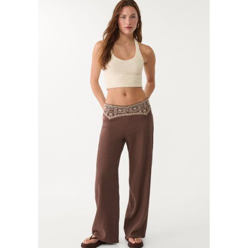 Pantalon fluide brodé texturé 32 - Stradivarius - Modalova