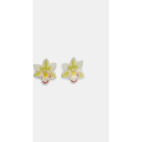 Boucle d'oreille fleur d'orchidée Écru OS - Stradivarius - Modalova