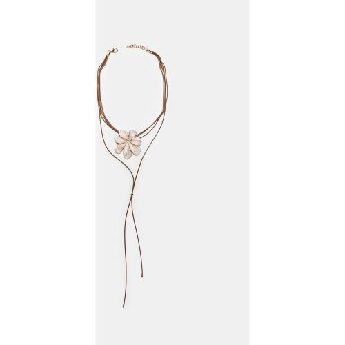 Collier cordon fleur Écru OS - Stradivarius - Modalova