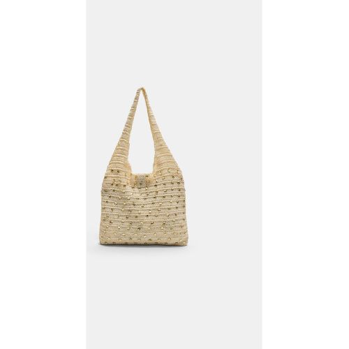 Sac cabas crochet paillettes Écru OS - Stradivarius - Modalova