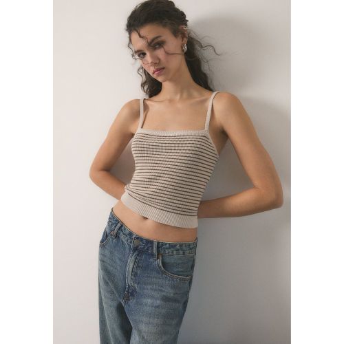 Top en maille à rayures et à bretelles fines XS - Stradivarius - Modalova