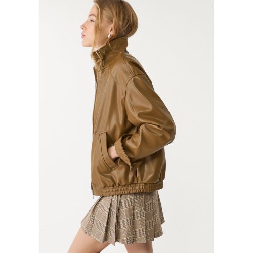 Blouson oversize en similicuir XS - Stradivarius - Modalova
