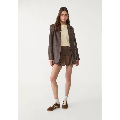 T-shirt cropped en coton épais XS - Stradivarius - Modalova