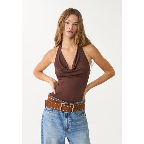 Stradivarius Body drapé Marron XS - Stradivarius - Modalova