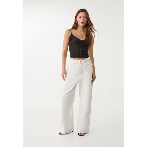 Top tulle à volants XS - Stradivarius - Modalova