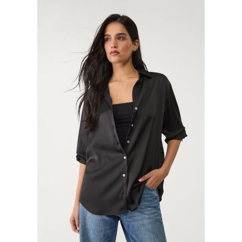 Chemise en satin à col à revers XS - Stradivarius - Modalova