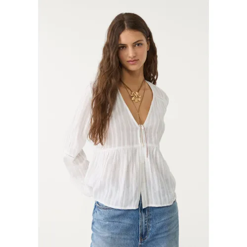 Blouse fluide entre-deux XS - Stradivarius - Modalova