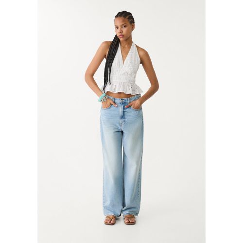Top encolure américaine brodé XS - Stradivarius - Modalova