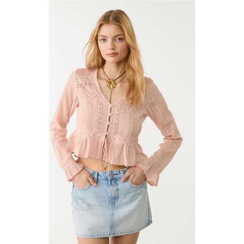 Blouse fluide à dentelle XS - Stradivarius - Modalova