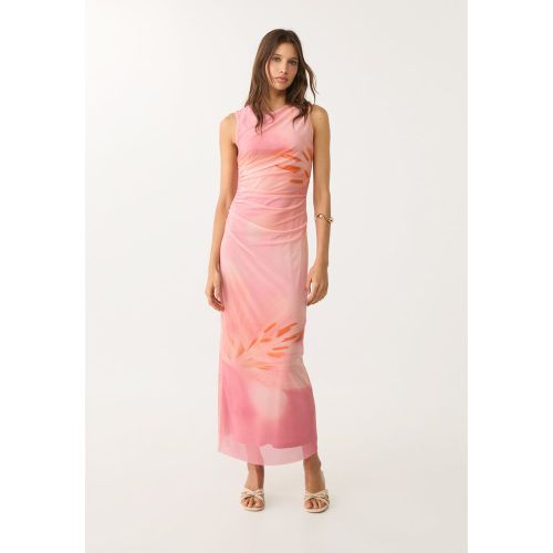 Robe midi imprimée en tulle XS - Stradivarius - Modalova