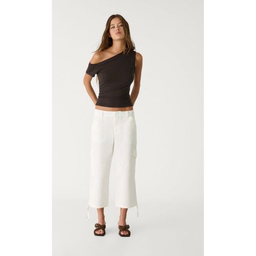 Pantalon capri cargo Écru 32 - Stradivarius - Modalova