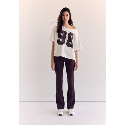 T-shirt positionnel manches courtes Écru XS - Stradivarius - Modalova