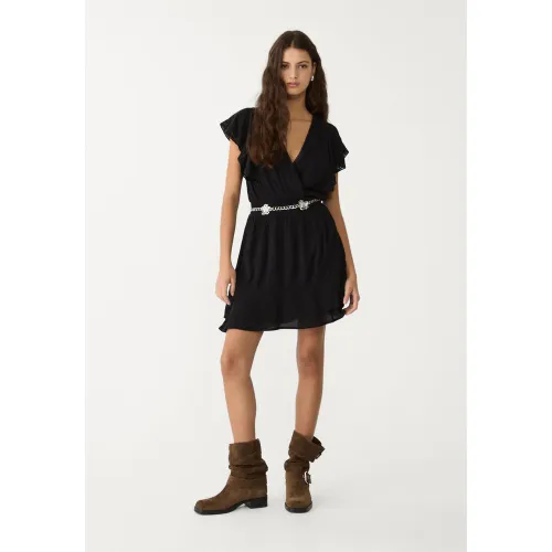 Robe courte fluide à volants XS - Stradivarius - Modalova
