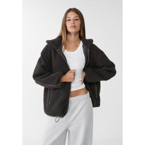 Blouson à capuche effet mouton synthétique XS - Stradivarius - Modalova