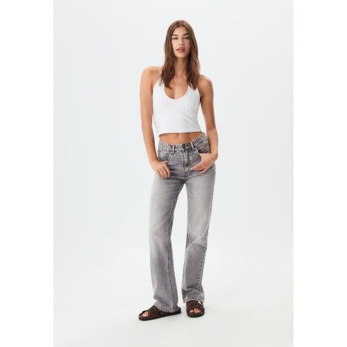 Jean D98 regular effet vintage DENIM GRIS FONCÉ DÉLAVÉ 32 - Stradivarius - Modalova
